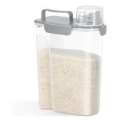 TBMax 5Liter Rice Container with Handle, Large Pour Spout Food Storage Container with Lid, BPA-Free Portable Storage Container for Pet Food, Cereal, Grain, Beans, Washing Powder, Light Grey