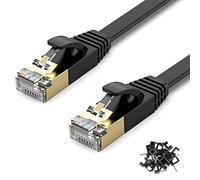 TBMax Ethernet Cable 2m/3m/5m/10m/15m/20m/30m Cat 7 High Speed Gigabit LAN Cable 10Gbps STP Long Internet Patch Cable, compatible with Cat6, Cat5 Network Cable, for Router/Modem/PC,10Meter Black