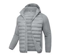 TBMPOY Men's Hybrid Puffer Jacket Lightweight Running Winter Warm Jacket Coat Insulated Golf, Light Gray, S