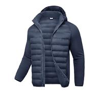 TBMPOY Men's Hybrid Puffer Jacket Lightweight Running Winter Warm Jacket Coat Insulated Golf, Navy Blue, Medium