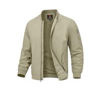 TBMPOY Men's Lightweight Bomber Jackets Light Casual Stylish Windbreaker Spring Fall Flight Golf Fashion Jacket for Men, A2-khaki, L