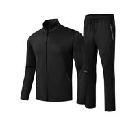 TBMPOY Men's Tracksuits Sweatsuits for Men Sweat Track Suits 2 Piece Casual Athletic Jogging Outfits Full Zip Sets, 04 Black, Large