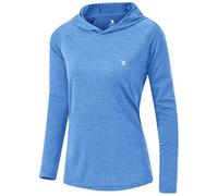 TBMPOY Womens UPF 50+ Sun Protection Hoodie Shirt Long Sleeve Fishing Hiking Outdoor UV Shirt Lightweight, 19-lake Blue, XS