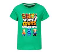 TBNRFrags Boys Cotton T-Shirt Casual Stumble Guys Design Short Sleeves Summer Top Tee for Kids (UK, Age, 9 Years, 10 Years, Regular, Green)