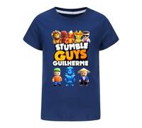 TBNRFrags Boys Cotton T-Shirt Casual Stumble Guys Design Short Sleeves Summer Top Tee for Kids (UK, Age, 11 Years, 12 Years, Regular, Navy)