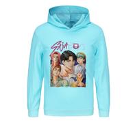 TBNRFrags Boys' Fashion Pullover Hoodies Long Sleeve Sweatshirt Hood Kpop Demon Hunter Kids Saja Rumi Zoey Jumper Streetwear (UK, Age, 7 Years, 8 Years, Regular, Sky)