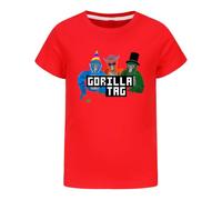 TBNRFrags Boys' Gorilla Tag Gaming T-Shirt Kids 3D Graphic Print Short Sleeve Crewneck Top Tee Red Black Sizes 4-13 Years (UK, Age, 11 Years, 12 Years, Regular, Red)