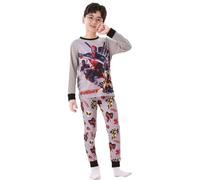 TBNRFrags Boys Pajamas Set Superhero Cartoon Pyjamas Long Sleeve Nightwear Homewear Kids Cotton Sleepwear 2 Piece Pjs Set (UK, Age, 8 Years, 9 Years, Regular, Grey)