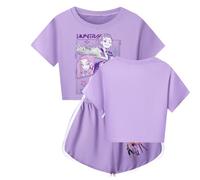 TBNRFrags Demon Hunters Girls Pajamas Set K-Pop Mira Rumi Zoey Sleepwear 100% Cotton Pyjamas Nighties Fashion Cute Kids Pjs (UK, Age, 7 Years, 8 Years, Regular, Purple)