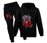 TBNRFrags Skibidi Toilet Boys Hoodies YouTube Long Clothes Set Game Kids Pullover Sweatshirt Cotton Black Hoodie And Pants (UK, Age, 11 Years, 12 Years, Regular, Black)