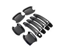 Tbobavff car Sliding Outer Handle for A1 2010-2017 Glossy Black Chrome Car Door Handle Cover Sticker Styling Auto Accessories Chrome Outer Door Handle(Black Handle-Bowl)