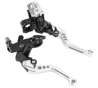 Tbobavff Motorcycle Handlebar Brake Lever 1Pair Universal 22mm 7/8" Motorcycle Hydraulic Adjustment Brake Clutch Master Cylinder Reservoir Lever for Moto Brake Clutch Lever(Silver)