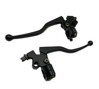Tbobavff Motorcycle Handlebar Brake Lever Black Aluminum Alloy Handlebar Clutch Lever Cable Front Bra for Pit Dirt Bike Pitbike Motorcycle ATV Brake Brake Clutch Lever(A Set)