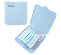 TBOC Case for Mask - Square Slim Box [Light Blue] Storage of Masks Portable Hard Plastic Organiser for Disposable Masks Lightweight and Reusable to Protect Against Dirt and Dust