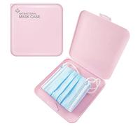 TBOC Case for Mask - Square Slim Box [Pink] Storage of Masks Portable Hard Plastic Organiser for Disposable Masks Lightweight and Reusable to Protect Against Dirt and Dust