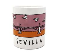 TBOC Porcelain Breakfast Mug | Original Gifts [Puente de Triana] Souvenirs Seville Andalucia Spain | Regalar Details Birthday Professors Amigo Invisible Original Personalised Triana Mug