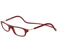 TBOC Reading Glasses Eyeglasses Eyewear - Burgundy Frame +4.00 Optical Power Magnetic Clip Adjustable Neck Hanging Presbyopia Eye Strain Vision Plain Lenses Men Women Unisex Prescription Foldable