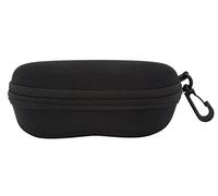 TBOC Semi Hard Sunglasses Case - Black with Zip and Carabiner Hook Clip for Belt for Large and Small Eyeglasses Reading Glasses for Car Handbag Cute and Light Protective Design for Women Men and Kids