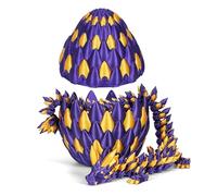 TBOLINE 3D Printed Dragon Eggs with Articulated Dragon Inside,Easter Dragons Egg,Easter Gifts Kids,Office Desk Decor,DND Gifts,Desk Toys for Kids Adult (Purple Gold)