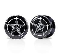 TBOSEN 1 Pair Acrylic Sun Moon Pentagram Punk Element Screw Ears Tunnel Plug Expander Piercing Fashionable Gift