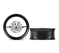 TBOSEN 1 Pair Heart Shaped and Round Diamonds Stainless Steel Trumpet Tunnel Plug Gauges Expander Piercing Fashionable Gift 0g-1Inch in 8mm-25mm