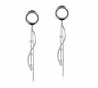 TBOSEN 1 Pair of Long Tassels Stainless Steel in Simple Style Trumpet Tunnel Gauges Expander Piercing Fashion Gift 2g-1 Inch in 6 mm - 25 mm