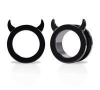 TBOSEN 1 Pair of Stainless Steel Demon Snowflake Cat Stainless Steel Screw Ears Tunnel Plug Gauges Expander Piercing Fashionable Gift 2g-1Inch in 6mm-25mm