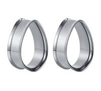 TBOSEN 1 Pair Teardrop Shape Stainless Steel Hollow Simple Style Trumpet Tunnel Gauges Expander Piercing Fashion Gift 0g-1 Inch in 8mm-25mm