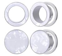 TBOSEN 2 Pair Stainless Steel with Inserted Natural Mother of Pearl Ear Gauges Tunnel Plug Purple and White Color Screw Fit Expander for Stretched Ear Piercings