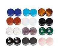 TBOSEN 24 pcs Mixed Stone Ear Plugs Tunnels Double Flare Saddle Stretching Gauges Expander Body Piercing Set Gauge 6mm - 16mm