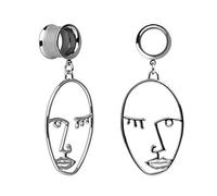 TBOSEN 2pcs Amazing Mask Dangle Plugs Unusual Dangle Gauges Tunnels For Ear 6mm - 25mm