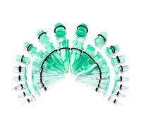 TBOSEN 36PCS Acrylic Stretching Kit Plugs Expander Tapers Flat Top Body Piercing Set 14G-00G