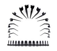 TBOSEN Stainless Steel Curved Taper with Opal Heart Cat Top and Flat Top Plugs Set O-Rings Body Piercing Stretching Kit Mix Sizes