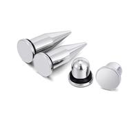 TBOSEN Stainless Steel Tapers and Flat Top Plugs Set Body Piercing Stretching Kit Single Size Ear Expander 14G-00G