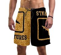 TBOUOBT Men's Swimming Trunks Shorts with Pockets, Quick Dry Bathing Suit, Aircraft Pattern Arrivals and Departures
