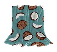TBOUOBT Throw Blanket, Bed Blanket, Comfort, Soft, Fluffy, for Boys Girls, Cartoon Fruit Coconut Pattern