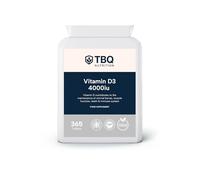 TBQ Nutrition Vitamin D3 4000IU - 365 Tablets | 100µg Cholecalciferol | Supports Bones, Muscles, Teeth & Immune System | One-Year Supply | UK Made | Vegetarian-Friendly