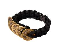 TBQA The Five Emperors Coin Bracelet - Symbol of Prosperity, Success, Health & Family Blessings | Alloy Replica Coins Inspired by Legendary Chinese Emperors, One Size, Stainless Steel, no gemstone