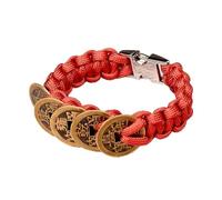 TBQA The Five Emperors Coin Bracelet - Symbol of Prosperity, Success, Health & Family Blessings | Alloy Replica Coins Inspired by Legendary Chinese Emperors, One Size, Stainless Steel, no gemstone