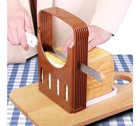 Tbrand Adjustable Foldable Bread Slicer Guide Cutting Board for Homemade Bread Loaf Bagel Cake Sandwish Toast Compact Cutter Mold with 4 Slice Thickness