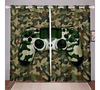 Tbrand Camo Gamepad Curtains Kids Boys Limited Camouflage Video Game Gamepad Curtains for Bedroom Living Room Gamer Game Controller Windows Drapes Hidden Military Room Decoration,W66*L72