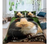 Tbrand Cute Cavy Pattern Duvet Cover Cartoon Lovely Pet Guinea Pig Bedding Set 3D Print Animal Theme Comforter Cover for Boys Girls Children Teens Bedroom Decor Bedspread Cover Super King