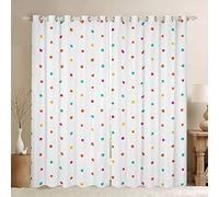 Tbrand Kids Room Colorful Polka Dot Curtain for Bedroom - Luxury Hypoallergenic Lightweight Microfiber Drapes for Boys and Girls, W66*L90