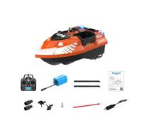 TBRICKFUNR Fishing Bait Boat, V802PRO High Efficiency RC Boats Speedboat with 4 Bait Hoppers, 3KG Large Capacity, GPS Positioning, 160 Baiting Points, 500M Remote, Dual Battery, LED Fishing Lights