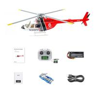TBRICKFUNR RC Helicopter for Adults, FLYWING Bell-206-V3 470-Class 2.4G 6CH Military Helicopter RC Aircraft with GPS Positioning, Four Flight Modes(RTF/Left Handed Flight Control)