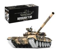 TBRICKFUNR Remote Control Tank, 1:16 Russian T-90 Main Battle Tank, 2.4G RC Military Vehicle Model Set with Infrared Battle and 25 Mins Remote Control Time, (Pro Version)