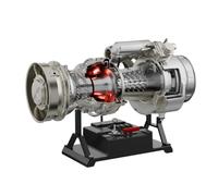 TBRICKFUNR Turbofan Aircraft Engine Model Kit, 1/4 Scale Metal Simulation Electric Military Helicopter Turboshaft Engine Model, Aerospace Engineering Turbojet Motor for Adult