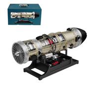 TBRICKFUNR Turbofan Engine Model Kit, 1/10 Scale Military Stealth Fighter Engine, DIY Electric Metal Mechanical Assembly, Small Bypass Ratio Twin Rotor Engine Model, (600+PCS)