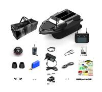 TBRICKFUNR V080 2.4G RC Bait Boat for Lakes & Pools, 12V High-Speed RC Fishing Bait Boat with with Led Lights, Gifts for Adults (Fish Finder Version) + Bionic Soft & Hard Luminous Fishing Lure