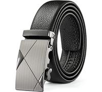 TBSCWYF Men’s Leather Belt, Mens Belt Automatic Buckle Leather Ratchet Belt Adjustable Casual Dress Belt 3.5cm * 120cm (Gift Box Include) Jeans Suits Work Gift
